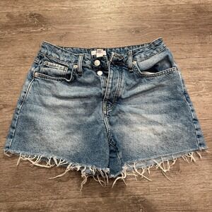Forever 21 Jean Shorts Womens 27 Cut Off High‎ Rise Distressed Denim Button Fly